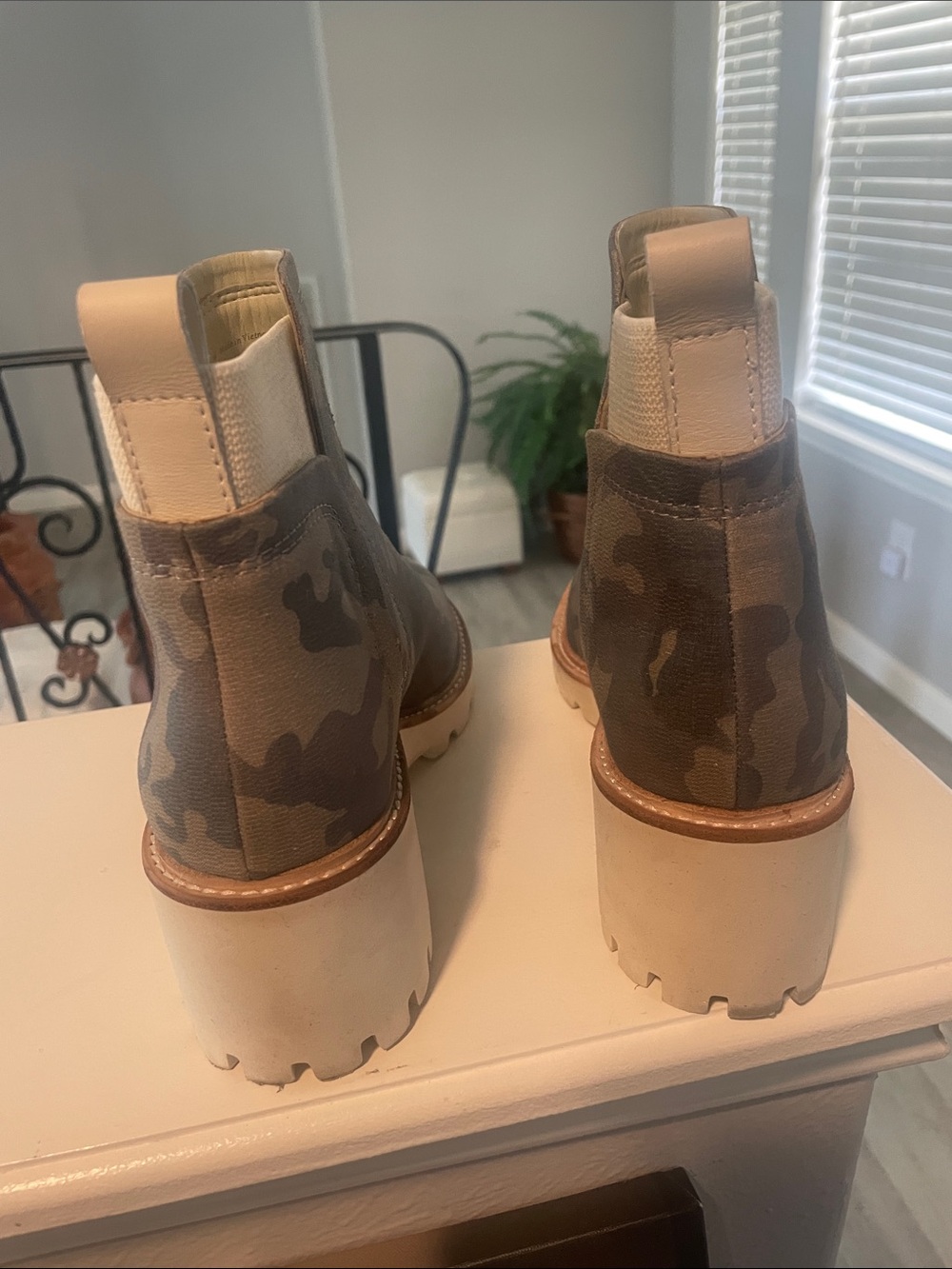 Dolce Vita Camouflage Chelsea Combat Boots in Green, Brown and Tan - Picture 3 of 9